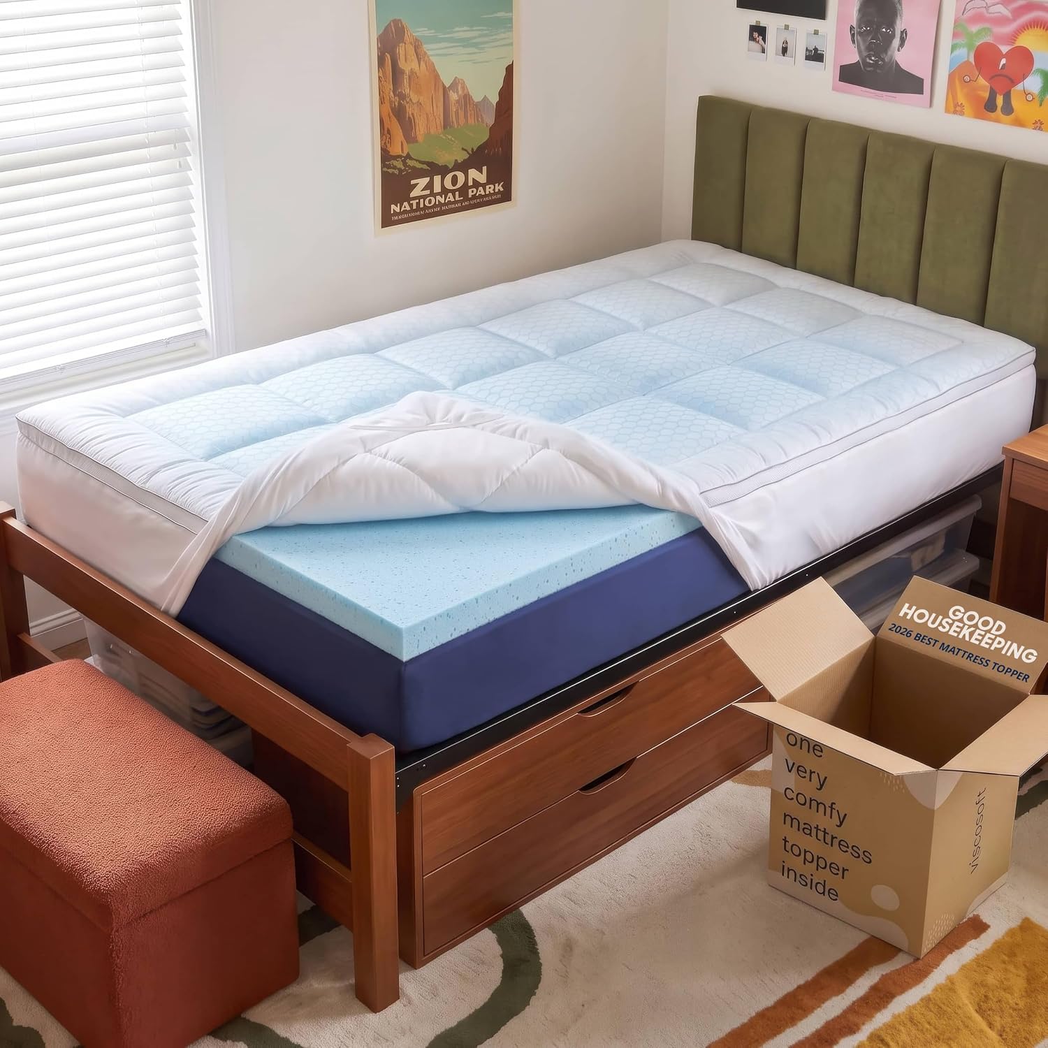 Memory Foam Topper - 4 Zoll Pillow-Top Memory Foam Matratzenauflage