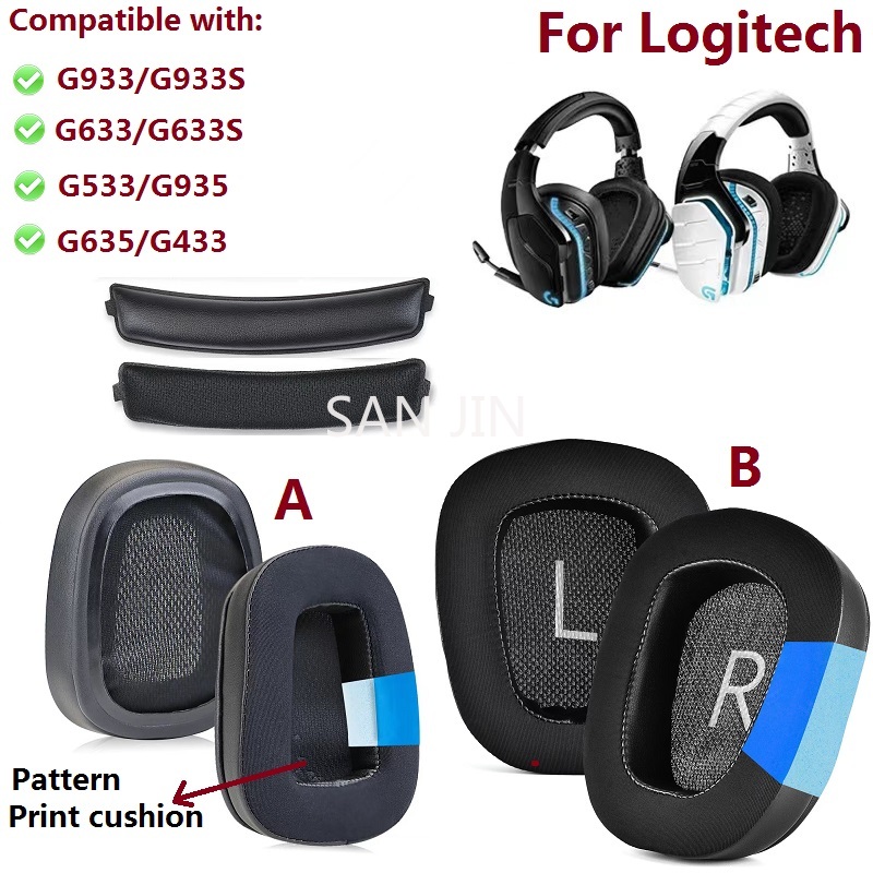 Cooling Pillow Gel - Ersatz-Kühlgel-Ohrpolster für Logitech G633/G633S/G933/G933S/G533/G935/G635/G433 Kopfhörer Ohrenschützer/Stirnbandkissen