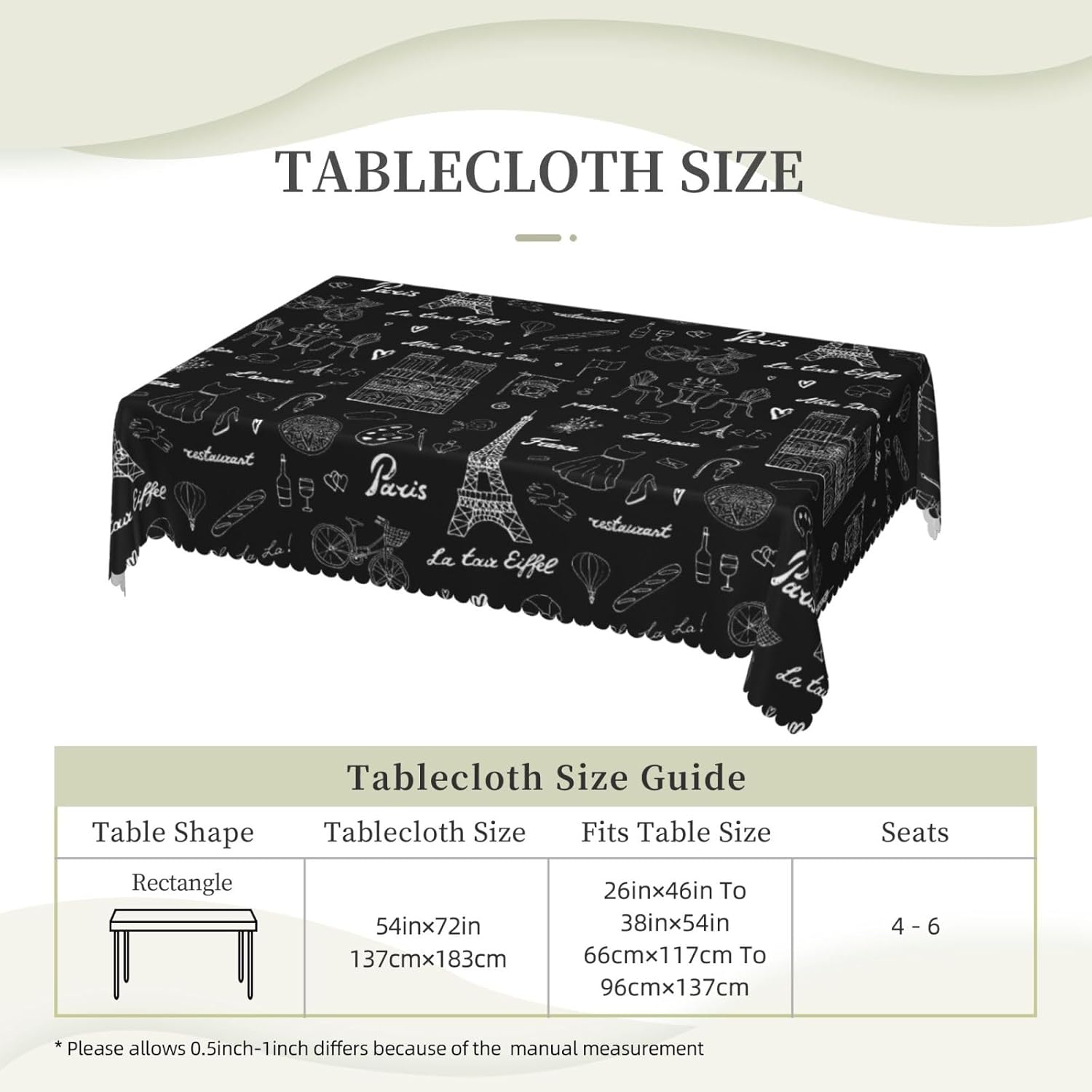 Tischdecke mit Eiffelturm-Moti – Home Textiles Paris Bewertung und Preis