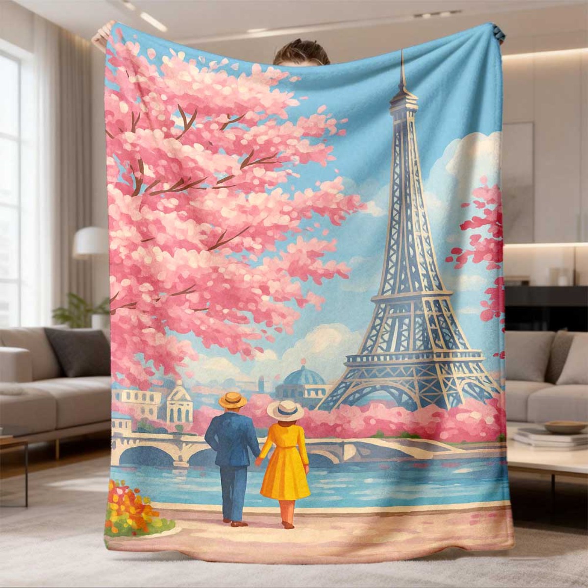 Eiffelturm-Sakura-Paar-Flanell – Home Textiles Paris Bewertung und Preis