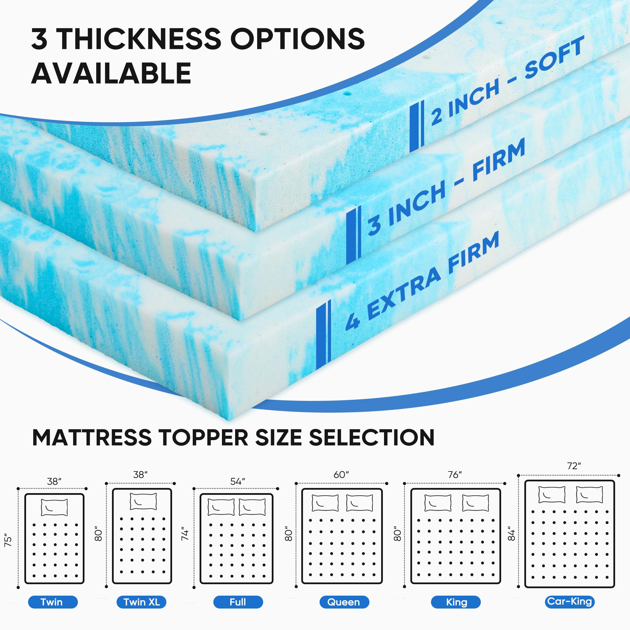 2 Zoll kühlender Gel-Swirl-Mem – Memory Foam Topper Bewertung und Preis
