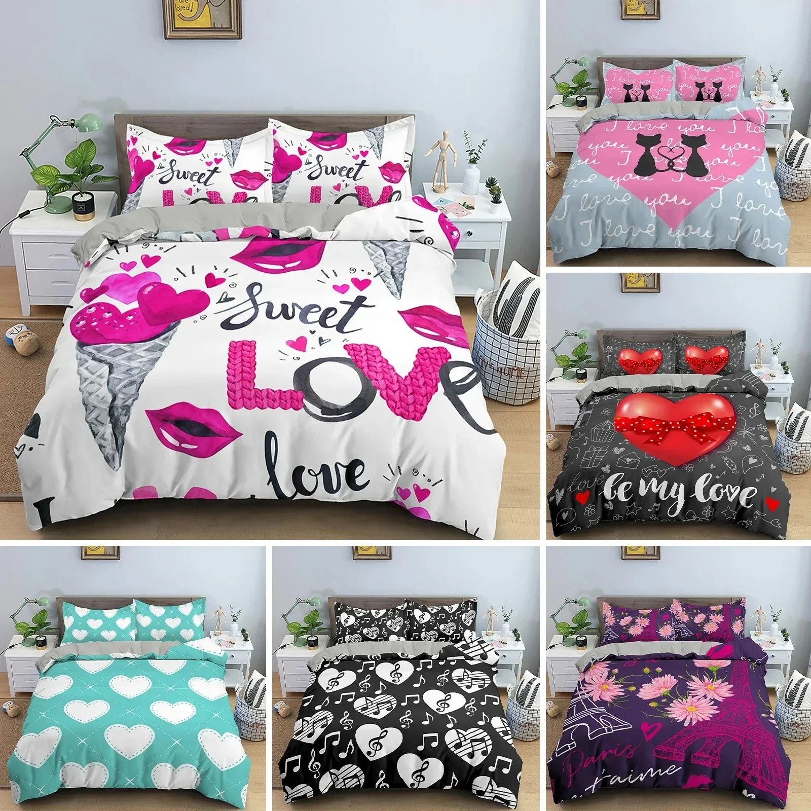 3D Liebesherz Bettbezug Eiffel – Home Textiles Paris Bewertung und Preis