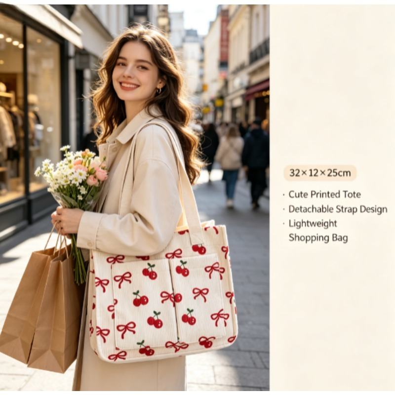 Modische Cord-Eco-Tasche, Groß – Home Textiles Store Bewertung und Preis